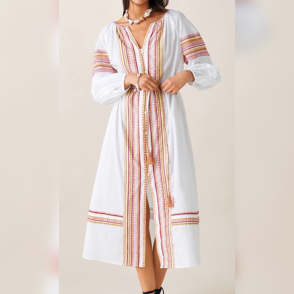 Zara texture embroidery dress